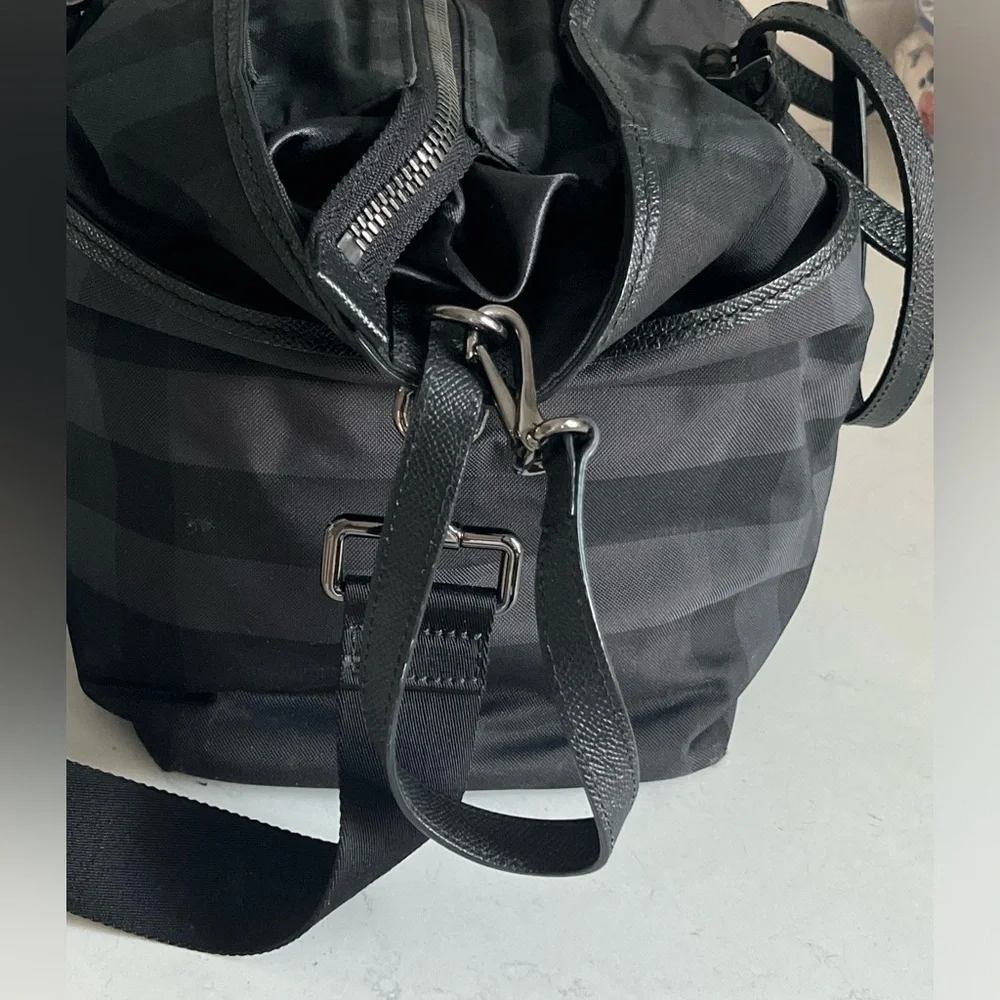Burberry Graceford Nylon Tonal Check Diaper Bag